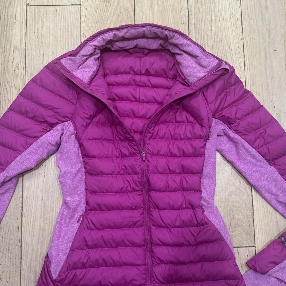 Lululemon Fluff Off Jacket Ultra Violet‎ Pink Sz 4 Athletic Running Down Puffer